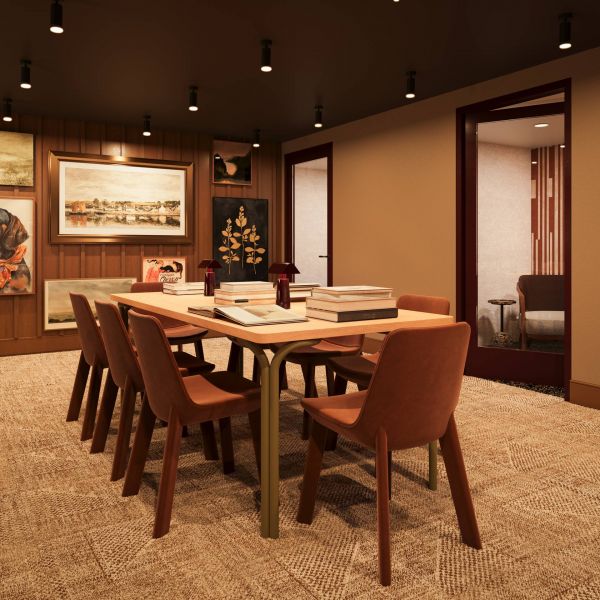 EVER Knoxville apartments classy study area with long table with chairs