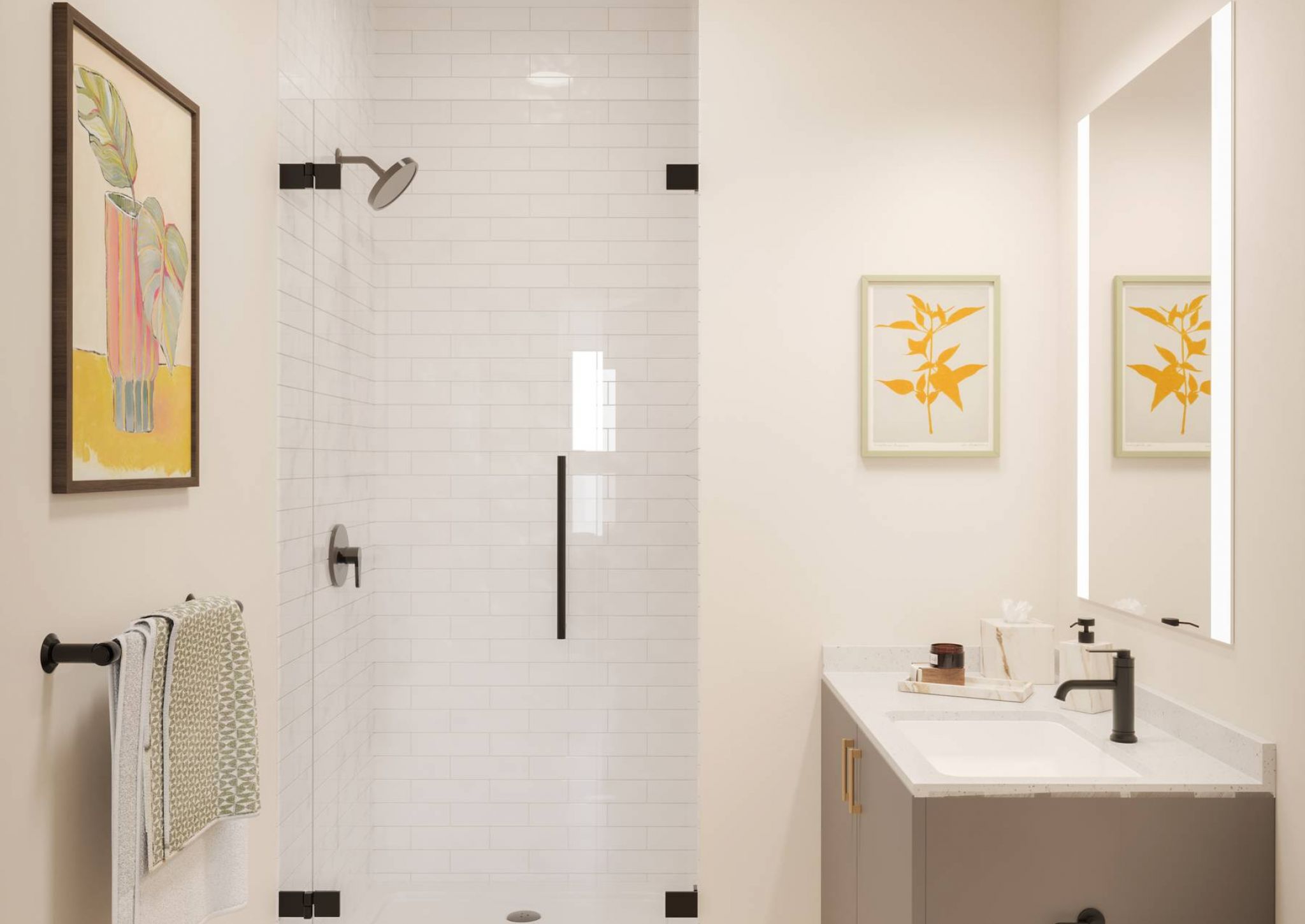 EVER Knoxville apartments trendy kitchen with island counter, stainless steel appliances, and ample cabinet space.