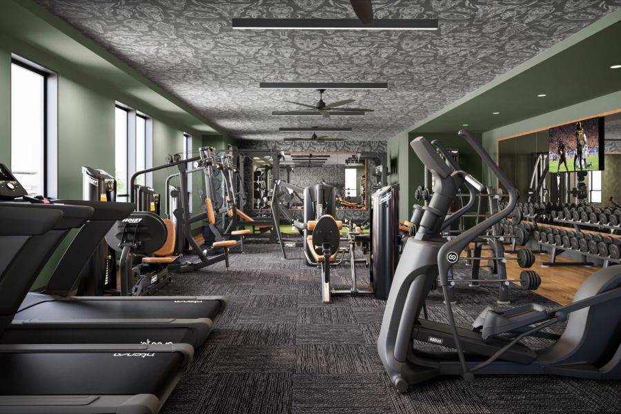 Close up of dumbbell weights in gym.