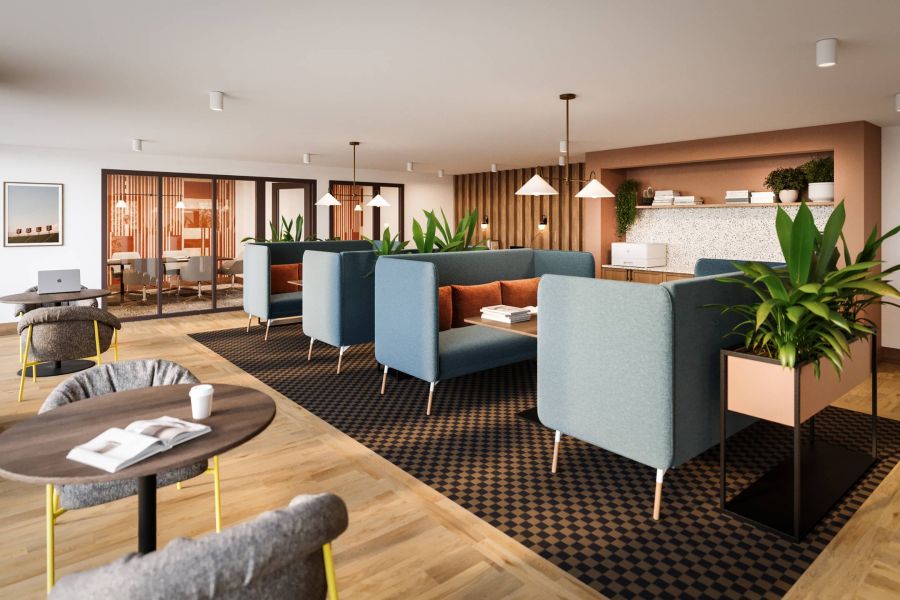 EVER Knoxville apartments student lounge with study areas