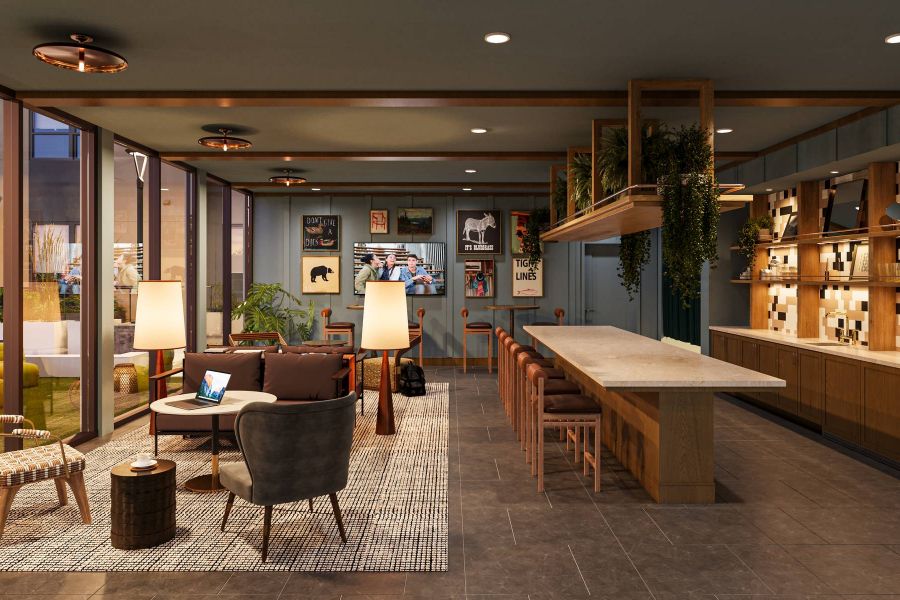 EVER Knoxville apartments clubroom with lounge seating
